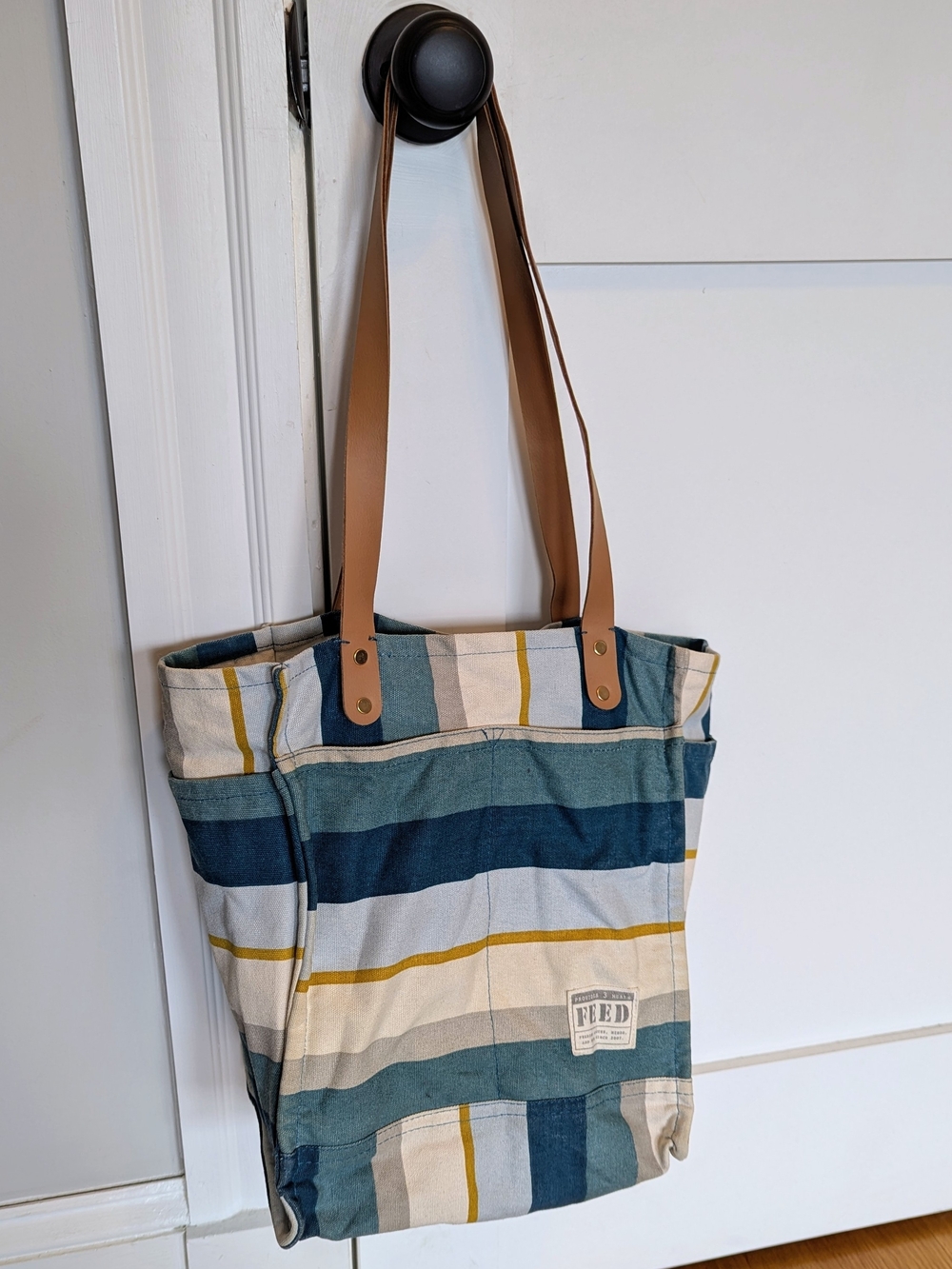 FEED PROJECT Canvas Market Tote | Coastal Stripe - Picture 5 of 12